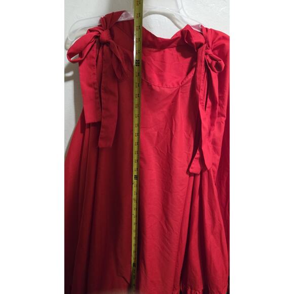 Falda Folklorico Women's Red White Green Yellow Blue Ribbon Skirt Size M - Picture 3 of 12